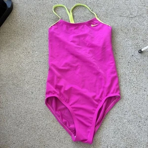 Nike One-Piece Swimsuit Hot Pink Bathing Suit Girls Size 12 - Picture 1 of 2
