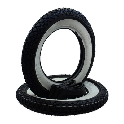 Weißwand Reifen Schlauch Set 2x Kenda K333 3.50-10 (3 1/2 x 10) 51J für Vespa GS - Bild 1 von 4