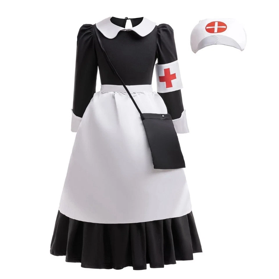 Coolproud Wartime Niñas 7-8 Años Enfermera Disfraz Vestido Conjunto Clara Barton Foto 1 de 4