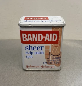 Vintage Band-Aid Metal Tin Box Johnson & Johnson Sheer Strips ~empty - Picture 1 of 9