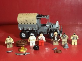 Lego Indiana Jones Minifigure, Parts & Vehicle Lot: From Sets 7622, 7195, 77012.