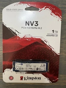 Kingston NV3 M.2 2280 1TB PCIe 4.0 x4 NVMe Internal Solid State Drive (SSD) - Afbeelding 1 van 1
