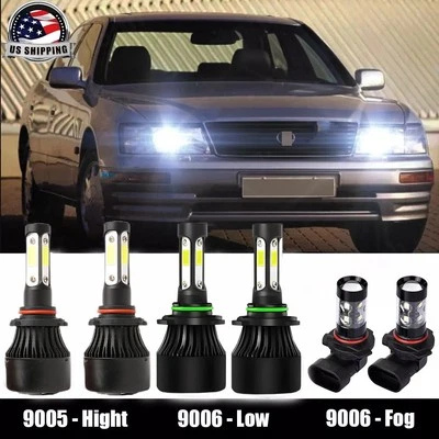 FOR LEXUS LS400 1998-2000 6X COMBO 9005 9006 LED HEADLIGHT FOG LIGHT BULBS KIT - Image 1 of 4