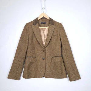 Blazer de tweed de lana Massimo Dutti parches en el codo de gamuza para mujer talla 40/M - Imagen 1 de 13