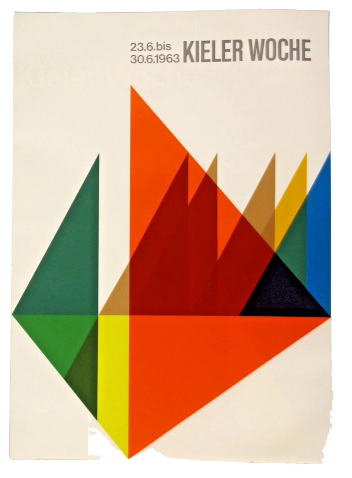 Plakat Poster KIELER WOCHE 1963-23.-30.Juni (Design Hans Michel, Offenbach) - Bild 1 von 1