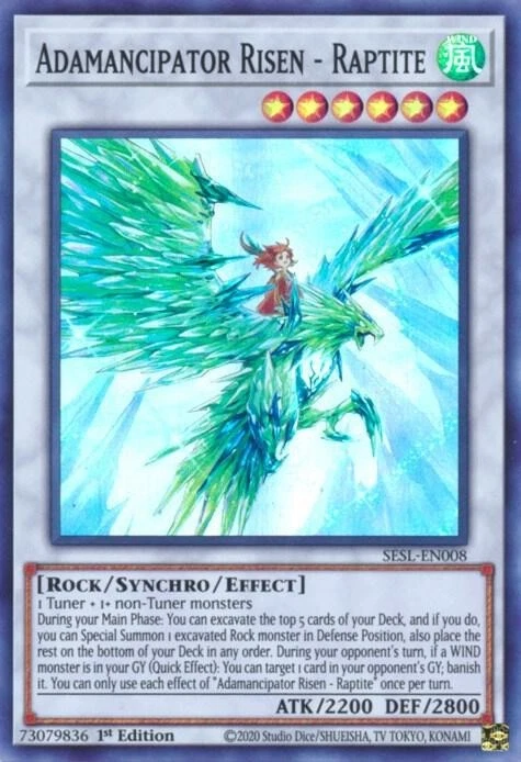 SESL-EN008 Adamancipator Risen - Raptite 1st Edition Super Rare NM YuGiOh TCG - Image 1 of 1