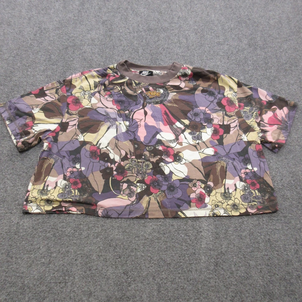 Camisa Nike Para Mujer XL Floral Estampado Abstracto Cuello Redondo Colorido DC5503-004 Foto 1 de 4