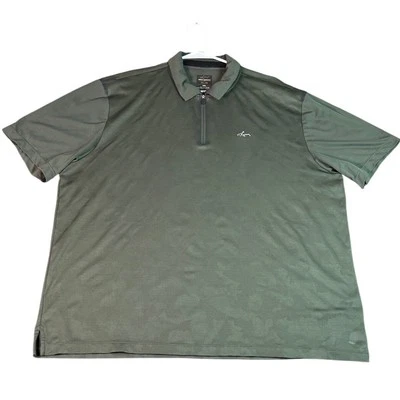 Camisa Polo Greg Norman Para Hombre XXL Verde Tiburón Camuflada Rendimiento Golf Jugar Seco Foto 1 de 4