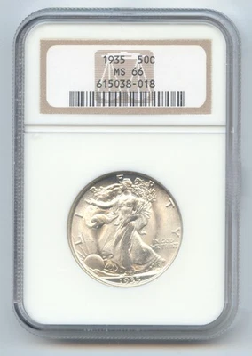 1935 Walking Liberty Half Dollar, NGC MS-66 - Image 1 of 2
