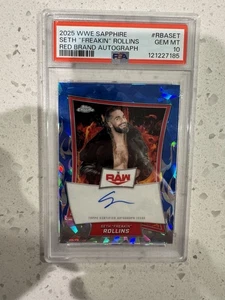 Seth Freakin Rollins Sapphire Red Brand Auto PSA GEM MT 10 2025 TOPPS CHROME WWE - Bild 1 von 2