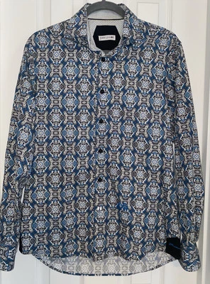 John Lennon Button Down Shirt Men's S Floral All Over Print Flip Cuff Beautiful - Image 1 of 4