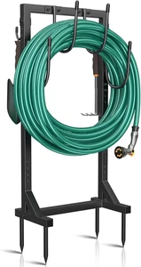 Gartenschlauchhalter Wasserschlauchhalter mit 4 Spikes, freistehender Schlauchaufhänger - Bild 1 von 12