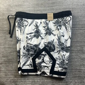 Jordan Shorts Mens XL Black White Diamond Basketball Jumpman All Over Print - Picture 1 of 8