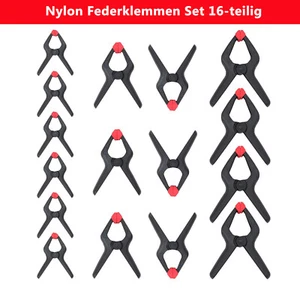 WORKPRO 16-teilig Nylon Federklemmen Set Leimzwingen Federzwinge Klemme - Bild 1 von 6