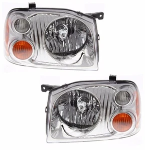 HEAD LIGHT LAMP ( CHROME ) LEFT & RIGHT SET 2PC FOR NS FRONTIER 2001 - 2004 - Picture 1 of 2