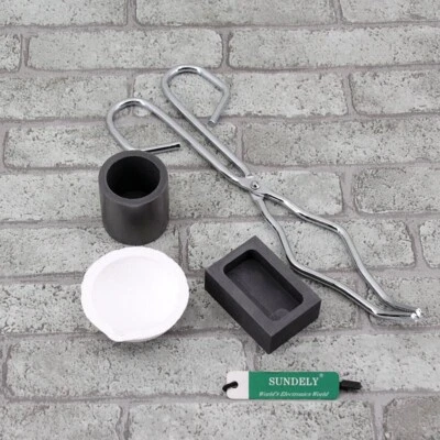 SUNDELY UK Graphite Crucible Tongs Smelting Bowl Furnace Casting Foundry Melting KIT