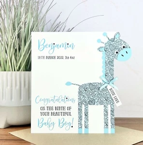 Tarjeta personalizada hecha a mano New Baby Boy - Imagen 1 de 2