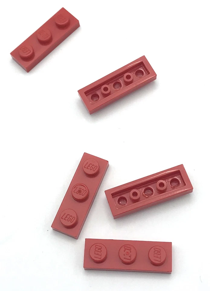 Lego 5 Placas Rojas Nuevas 1 x 3 Puntos Piezas Foto 1 de 1
