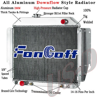 4Row Aluminum Radiator Fit 79-91 1986 Ford E100 E150 E250 E350 Econoline 5.0 5.8 - Image 1 of 4