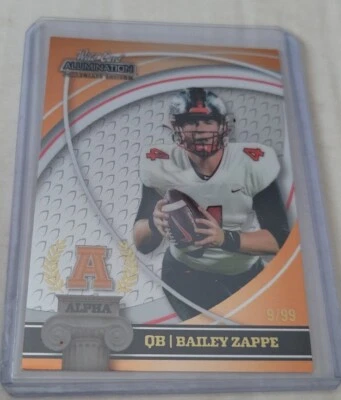Bailey Zappe 2021 Wild Card Alumination Alpha Orange Insert RC Card /99 sp - Image 1 of 3