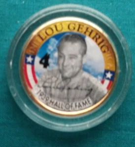LOU GEHRIG Colorized New York Quarter US Gold Plated Coin #742 - Picture 1 of 6