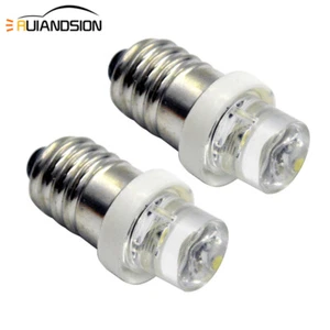 E10 F3 Lamp LED Bulb 3V 6V 12V Volt White MES 1447 Screw for Torch Bike Bicycle - Picture 1 of 11