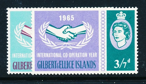 GILBERT & ELLICE ISLANDS 1965 I.C.Y. SG104/105  MNH Cover