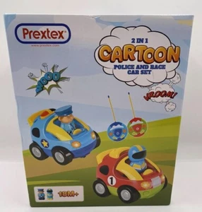 Juego de coches de policía y carreras de dibujos animados Prextex 2 en 1 - Imagen 1 de 11