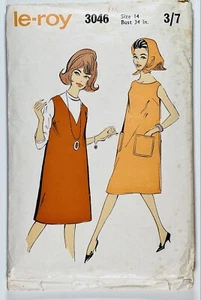 1960's Vintage Sewing Pattern Le-Roy 3046 Maternity Shift Dress Bust 34" - Picture 1 of 3