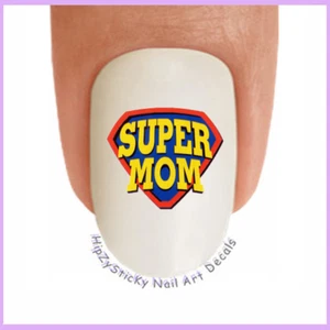 Nail Art 3020 SPORTS Super MOM #1 Red Badge WaterSlide Nail Decals Transfers - Picture 1 of 2
