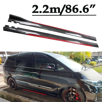 Carbon Fiber Look 86.6" Side Skirt Extension Spoiler Splitter For Honda Odyssey Foto 1 de 4