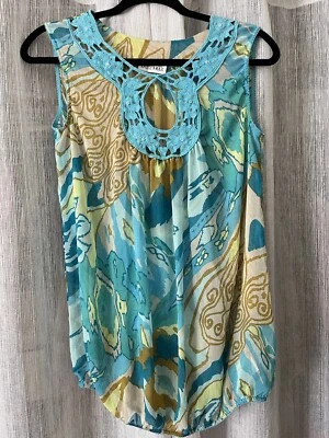 Kaelyn-Max Women Teal Sleeveless Blouse M - Image 1 of 3