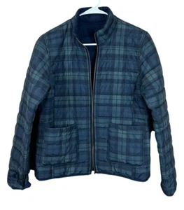 Brooks Brothers Jacket Women's M Green Blue Reversible Quilted Thermore READ - Picture 1 of 6