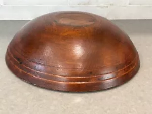 Dough Bowl Antique Turned Wood Large 14” Primitive Farm Ridges Lips 19th c? - Picture 1 of 19