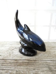 Vtg Blue Mountain Art Pottery Redware Whale Figurine H 7.25" - Picture 1 of 9