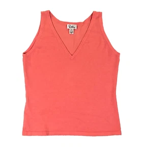 Lilly Pulitzer Silk Blend Sweater Vest Coral Pink Womens Small V-Neck Classic - Picture 1 of 7