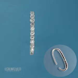 Fein Sterling Silber CZ Kristall Oval Offen Verkürzer Bügel Verstärker 19mm #33485 - Bild 1 von 3
