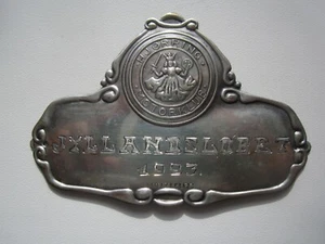 Antiguo letrero de metal de Dinamarca 1923 Jyllandslobet Hjorring Motorclub - Imagen 1 de 4