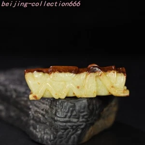 2.4" Old Chinese Dynasty Hetian jade Carved fengshui cicada lezi Amulet Pendant - Picture 1 of 9