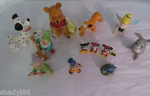 WALT DISNEY FIGURINES Micky Mini Dwarfs Pluto Tinkerbell 12 total Japan China + - Picture 1 of 4