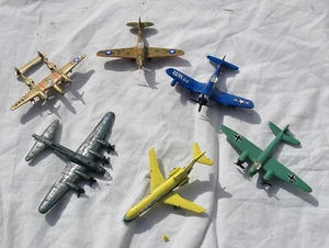 Dyna Flites Lot of 5 Vintage Die Cast Model Military Planes Used + Bonus - Picture 1 of 13