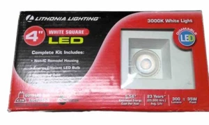 4" White Square LED Recessed Lighting Kit - Picture 1 of 5