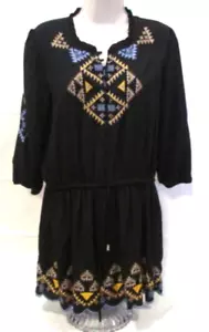 Blusa bordada boho mediana negra y multicolor Stitch & Lace para mujer - Imagen 1 de 6