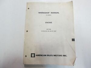 1988 1989 Isuzu Tf Serie Motor Taller Manual Sección 6 6A 6B C D E-1 F Mancha
