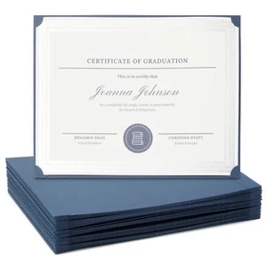 48 Pack Navy Blue Certificate Holders 8.5x11 Single Sided Award Diploma - Picture 1 of 9