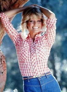 FARRAH FAWCETT - CHARLIE'S ANGELS - 10" x 7" Colour Portrait Photograph 1970's - Imagen 1 de 1