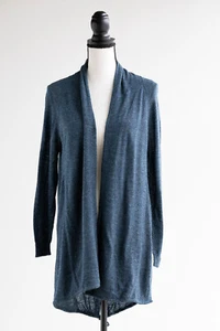 THEORY Teal Blue "Liliane" Cardigan Sweater Size M Alpaca Wool Back Draw String - Picture 1 of 5