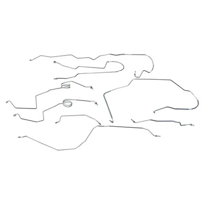 1976 - 79 福特 F350 4WD 标准 Cab Long bed Power Disc Brake Line Kit 8件, 不锈钢金属原色 — 第 1/4 张图片