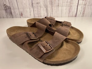 Birkenstock Arizona Brown Oiled Leather Reg - 43 EUC - Picture 1 of 5