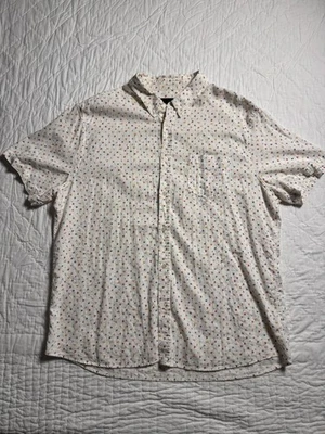 Rails Mens Button-Up Shirt White Carson Daisy Chain Short Sleeve Collared 2XL - Image 1 of 4